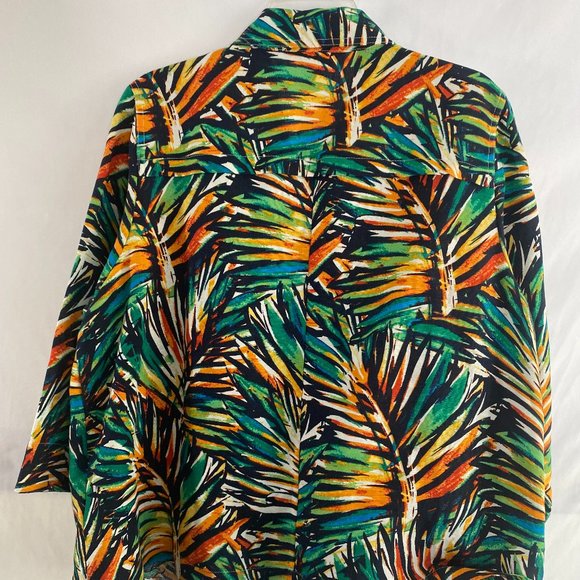 cj banks Multicolor Flora Print 3/4 Sleeve Blazer Jacket EUC Women's Size 1X - Picture 9 of 12